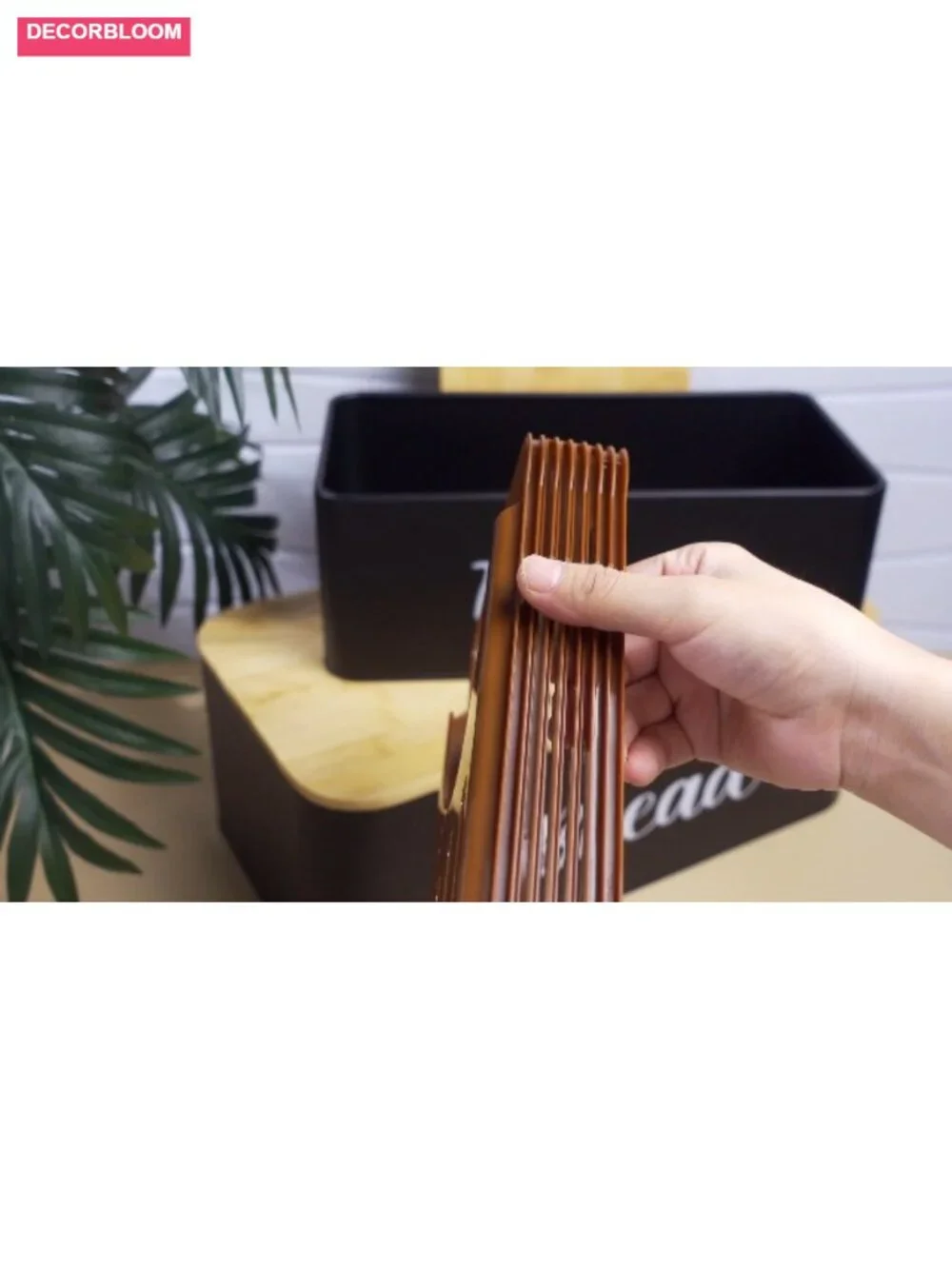 Extra Large Metal Bread Box Set with Bamboo Lid and Slicer